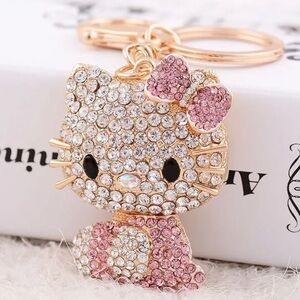 Hello Kitty Rhinestone Keychain Bag/BackpackCharm. Adult/Child. Stocking Stuffer